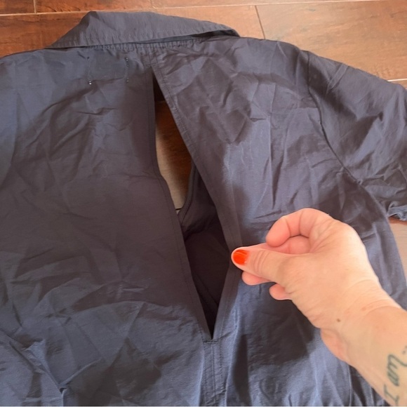 HURLEY Coastal Solid Short Sleeve Romper Oil Gray Black Pull On Size Small - Picture 10 of 16